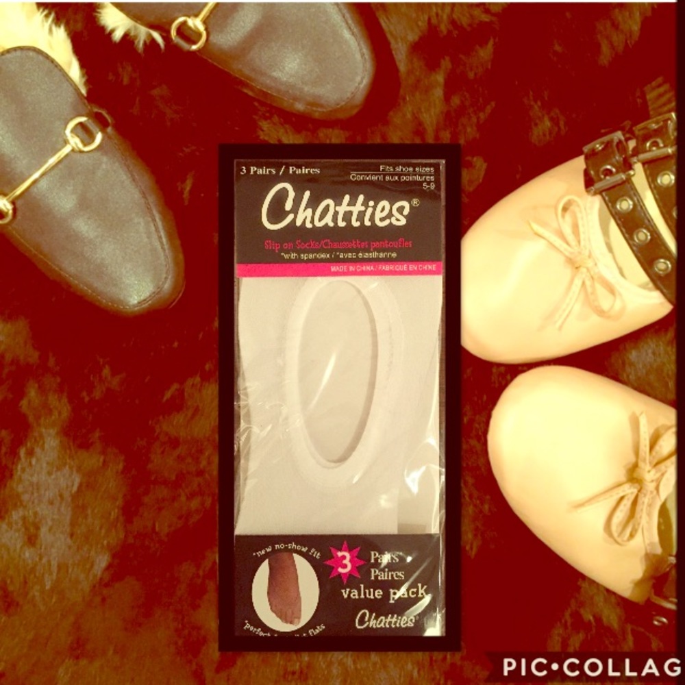 Chatties Slip-on Socks for Ballet Flats (3prs) NWT